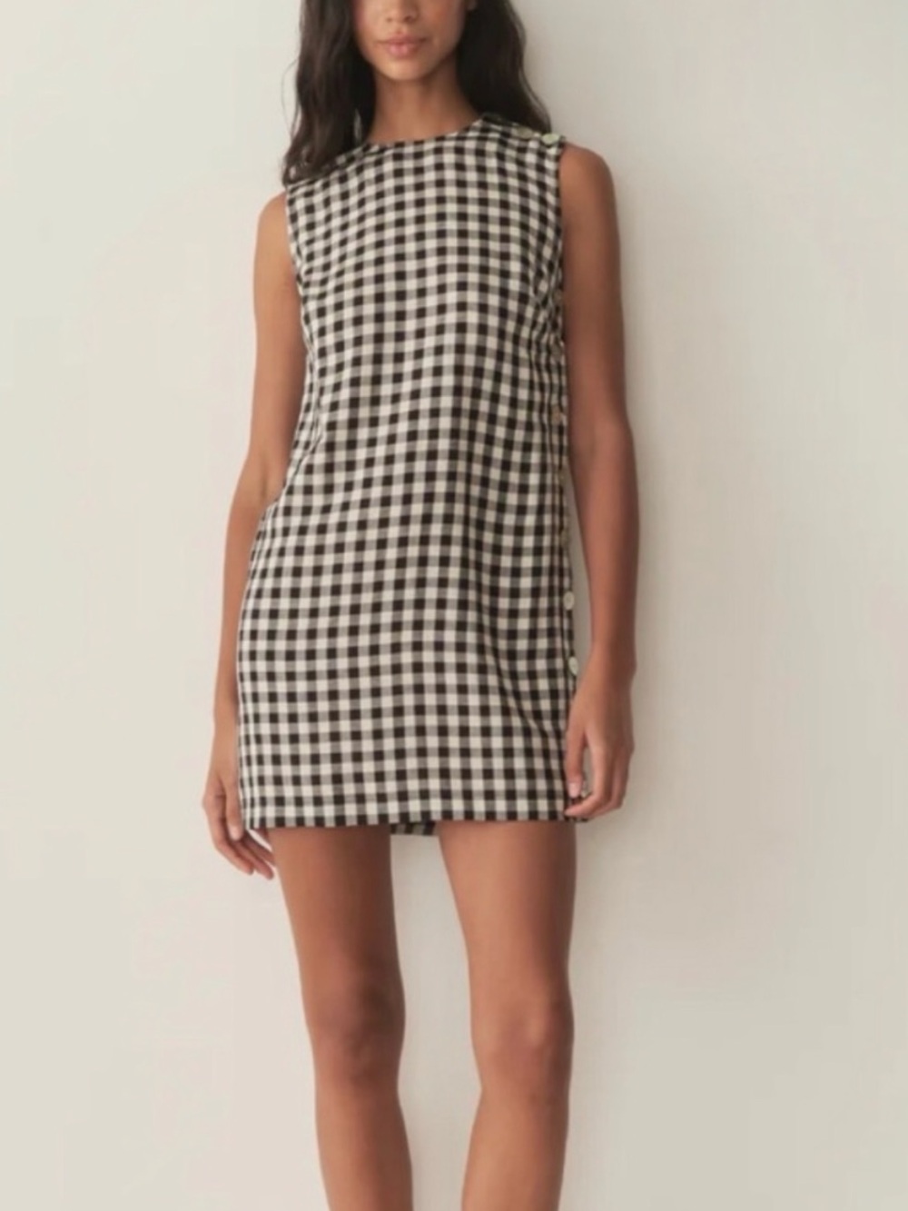 NEW Doen Black White Coralie Gingham Mini Shift Dress nwt picnic euro summer 10